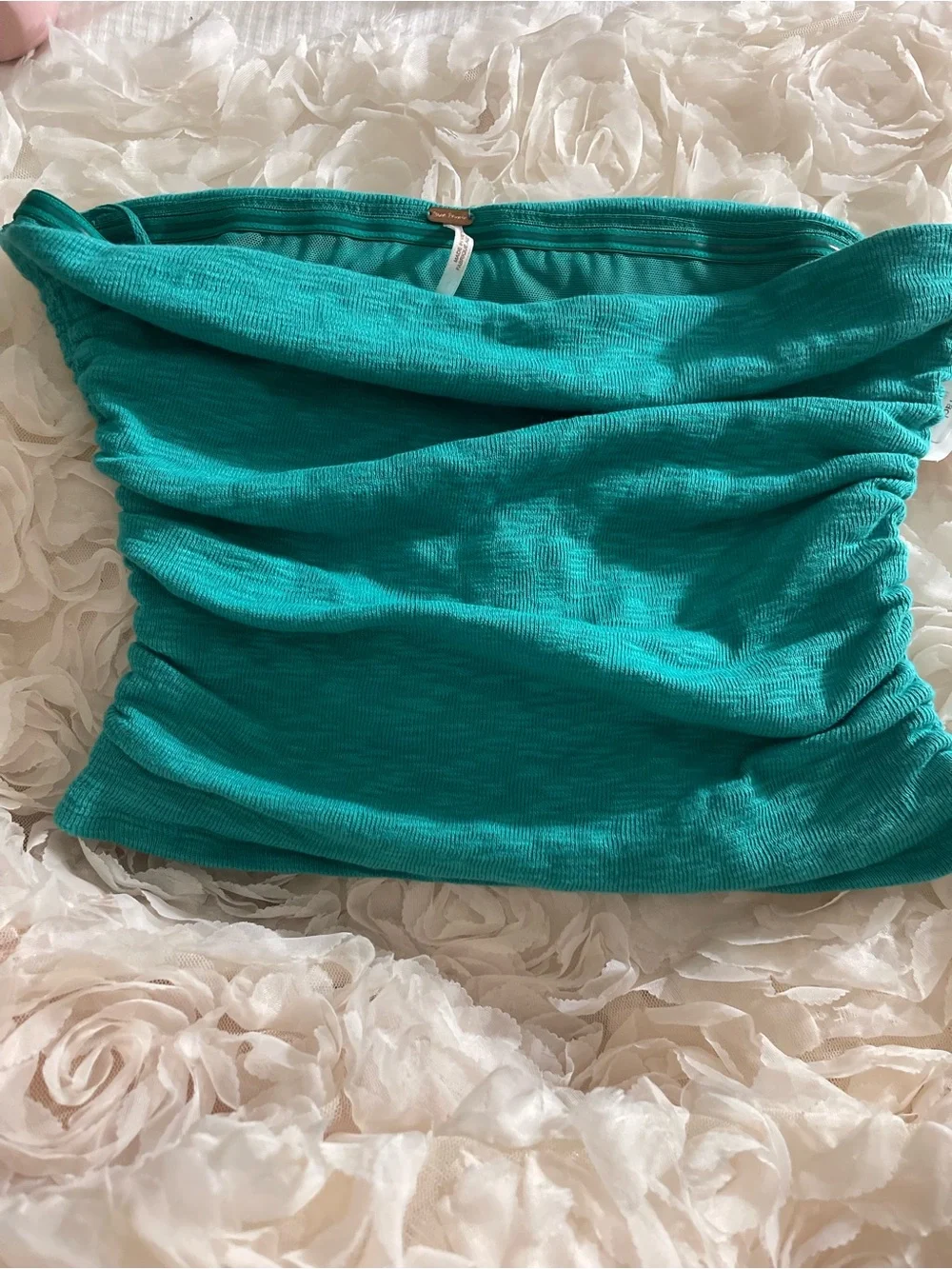 Free People Teal Boulevard Tube Top